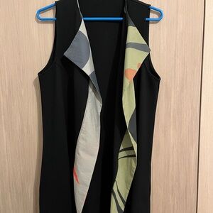 Chic Asymmetrical Black vest with Artistic Flair